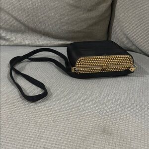 Elegant Black and Gold Beaded Handbag
